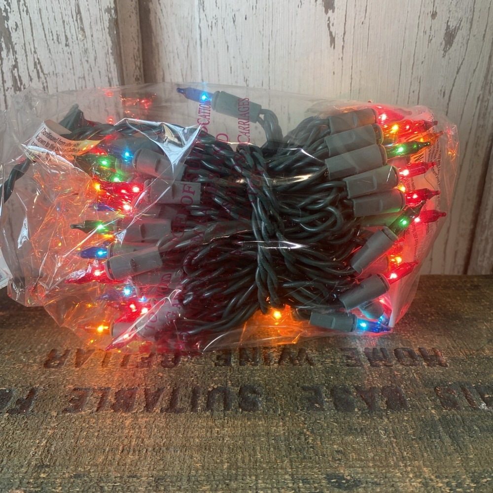 Holiday‎ Time 100 MULTI-COLOR Mini Lights Christmas String Lights Green Wire NEW - Picture 2 of 9
